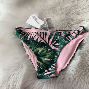 H&M pink tropical bikini bottoms